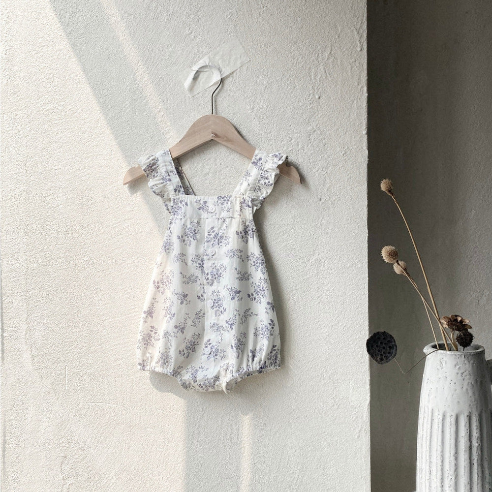 MyKids-USA® Baby Girls Sleeveless Floral Strap Bodysuit
