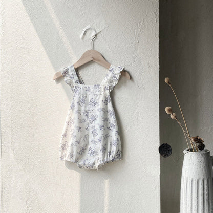 MyKids-USA® Baby Girls Sleeveless Floral Strap Bodysuit