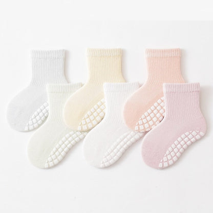 MyKids-USA® Baby Kids Boys and Girls Breathable Anti-Slip Color Patchwork Socks Set