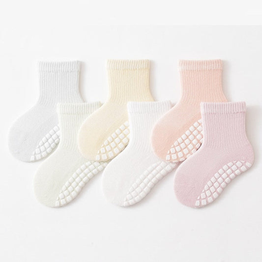 MyKids-USA® Baby Kids Boys and Girls Breathable Anti-Slip Color Patchwork Socks Set