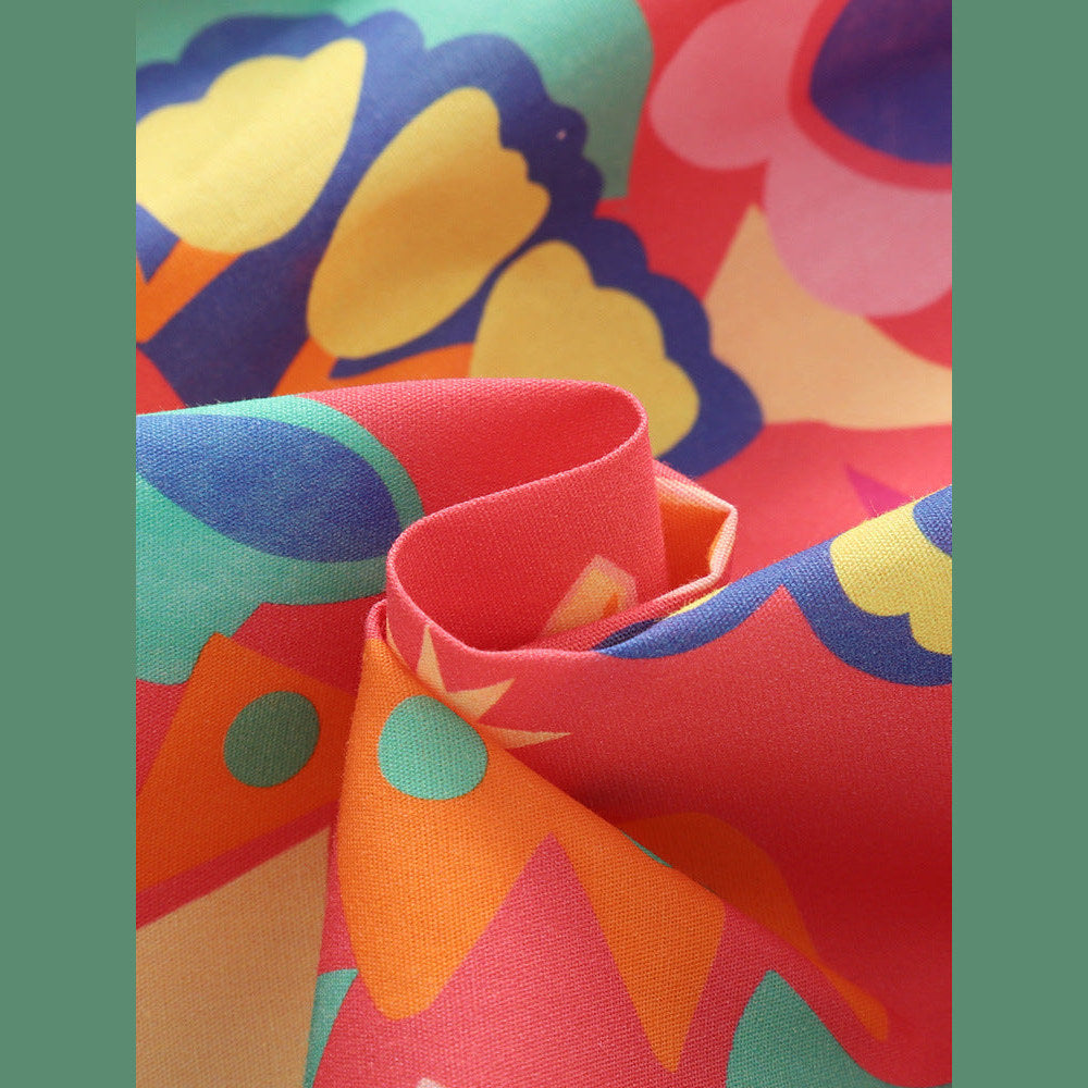 MyKids-USA® Baby Kids Girls Short Sleeves Tropical Flowers Pattern Dress