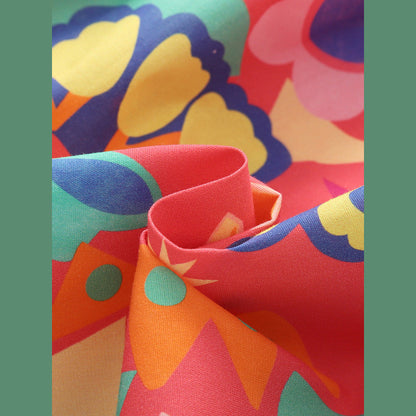MyKids-USA® Baby Kids Girls Short Sleeves Tropical Flowers Pattern Dress