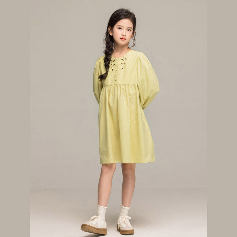 MyKids-USA® Long Sleeves Embroidered Pattern Dress for Stylish Girls