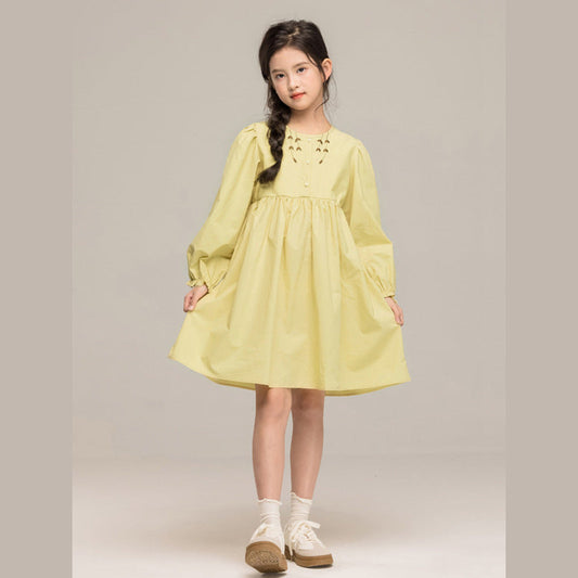 MyKids-USA® Long Sleeves Embroidered Pattern Dress for Stylish Girls