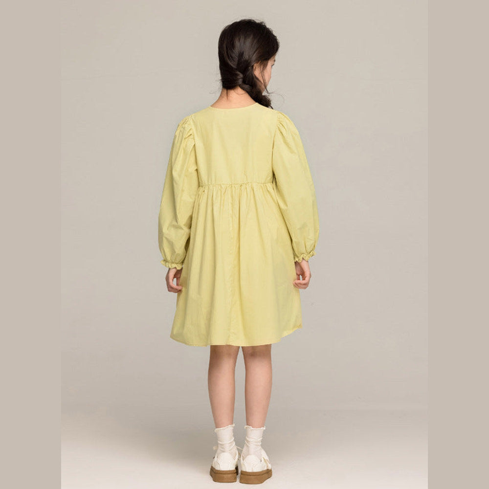 MyKids-USA® Long Sleeves Embroidered Pattern Dress for Stylish Girls