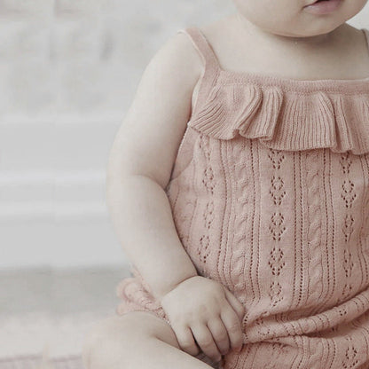 MyKids-USA® Baby Sleeveless Hollow-out Pattern Knitted Bodysuit