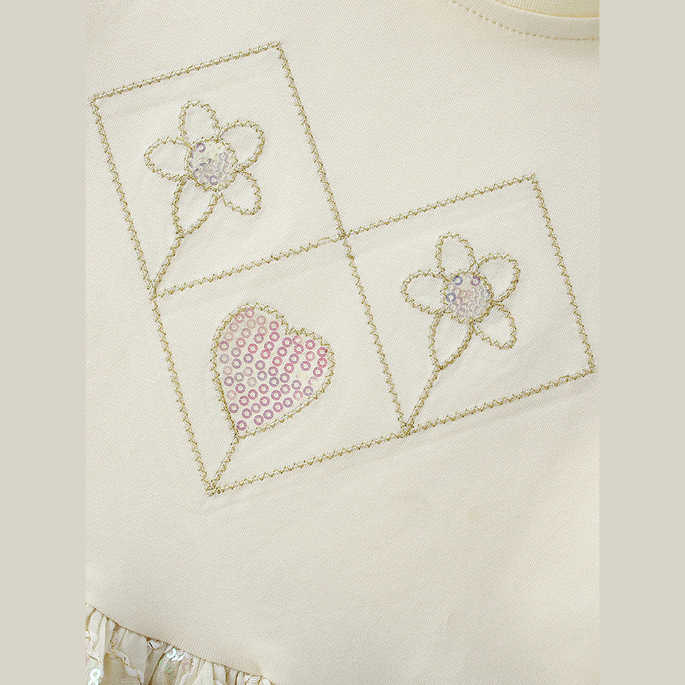 MyKids-USA® Baby Kids Girls Short Sleeves Flowers Embroidery Pattern Dress