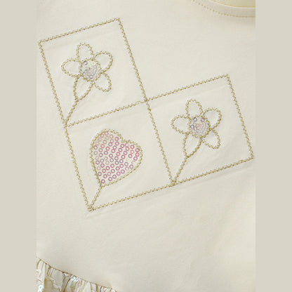 MyKids-USA® Baby Kids Girls Short Sleeves Flowers Embroidery Pattern Dress