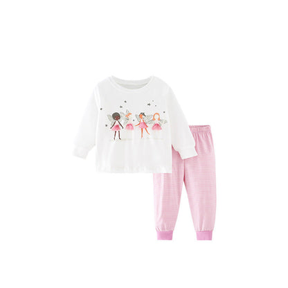 MyKids-USA® Baby Kids Girls Long Sleeves Cartoon Pattern Sweatshirt and Striped Pants Clothing Set