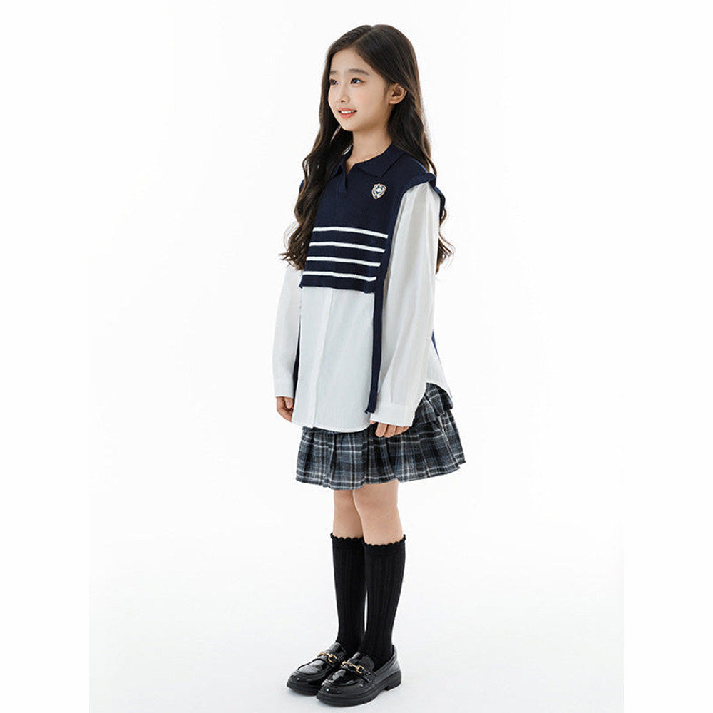 MyKids-USA® Kids Girls Long Sleeves Striped Pattern Preppy Top
