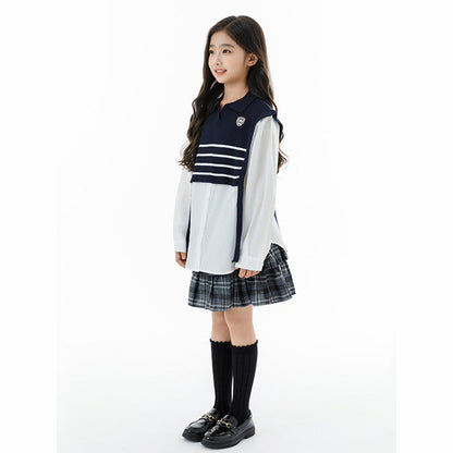 MyKids-USA® Kids Girls Long Sleeves Striped Pattern Preppy Top