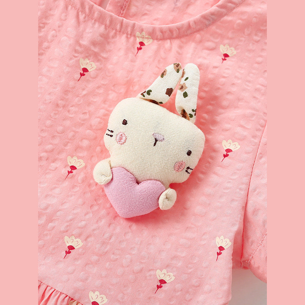 MyKids-USA® Baby Kids Girls Short Sleeves Cute Flowers and Cartoon Pattern Dress