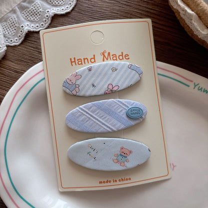 MyKids-USA® Cute Cartoon and Striped Pattern Hair Clips Set