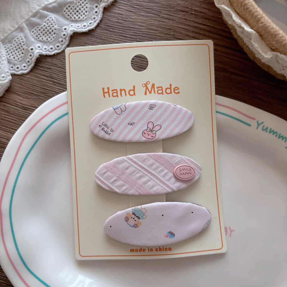 MyKids-USA® Cute Cartoon and Striped Pattern Hair Clips Set