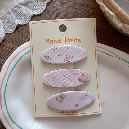 MyKids-USA® Cute Cartoon and Striped Pattern Hair Clips Set