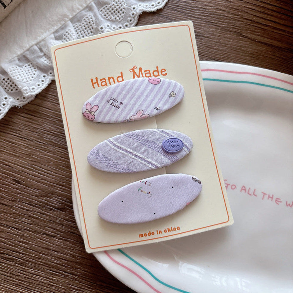 MyKids-USA® Cute Cartoon and Striped Pattern Hair Clips Set