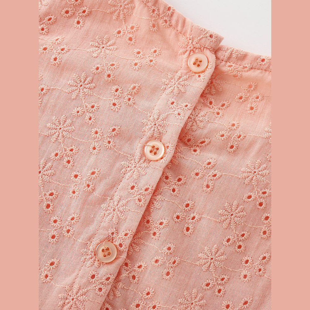 MyKids-USA® Baby Kids Girls Fly Sleeves Cute Flowers Embroidery Pattern Dress