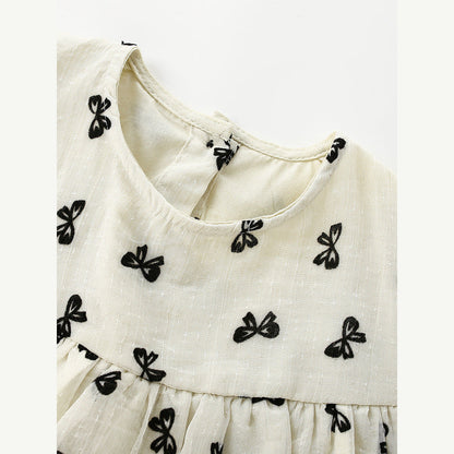 MyKids-USA® Baby Kids Girls Fly Sleeves Cute Butterfly-bows Pattern Dress