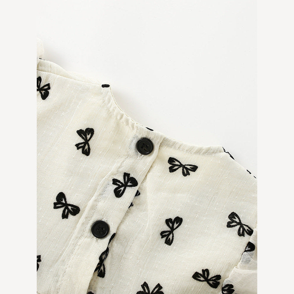 MyKids-USA® Baby Kids Girls Fly Sleeves Cute Butterfly-bows Pattern Dress