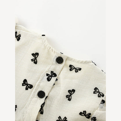 MyKids-USA® Baby Kids Girls Fly Sleeves Cute Butterfly-bows Pattern Dress