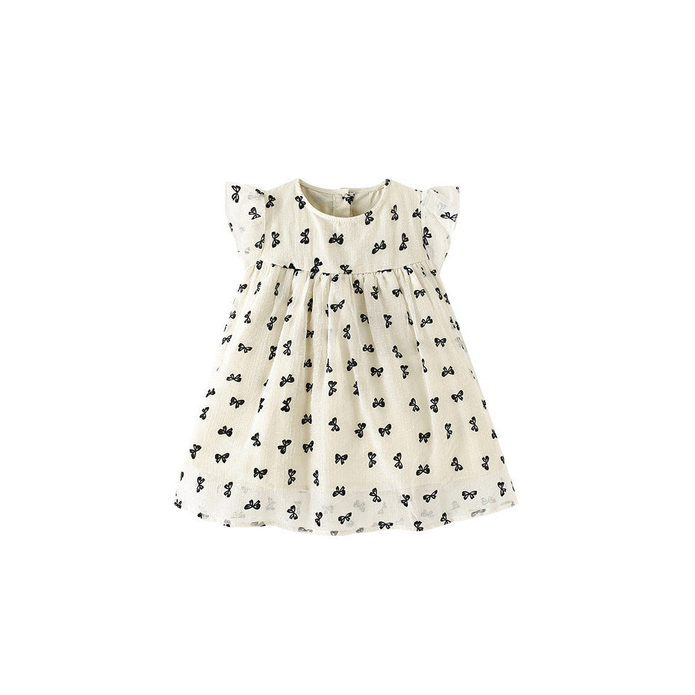 MyKids-USA® Baby Kids Girls Fly Sleeves Cute Butterfly-bows Pattern Dress
