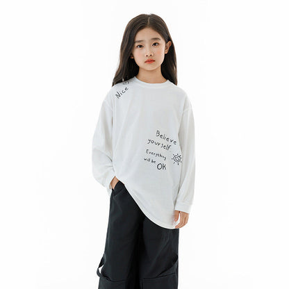 MyKids-USA® Kids Girls Long Sleeves Letters Pattern Sweatshirt and Black Pants Clothing Set