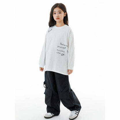 MyKids-USA® Kids Girls Long Sleeves Letters Pattern Sweatshirt and Black Pants Clothing Set