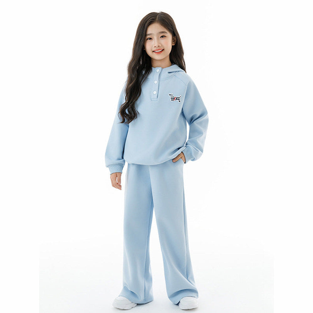MyKids-USA® Kids Girls Long Sleeves Puppy Pattern Hoodie and Blue Pants Clothing Set
