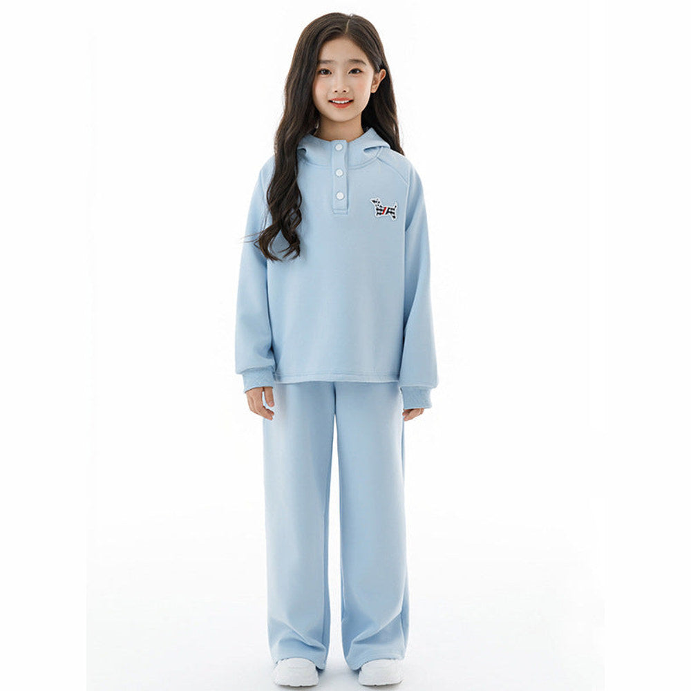 MyKids-USA® Kids Girls Long Sleeves Puppy Pattern Hoodie and Blue Pants Clothing Set