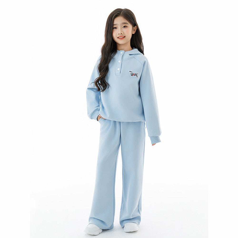 MyKids-USA® Kids Girls Long Sleeves Puppy Pattern Hoodie and Blue Pants Clothing Set