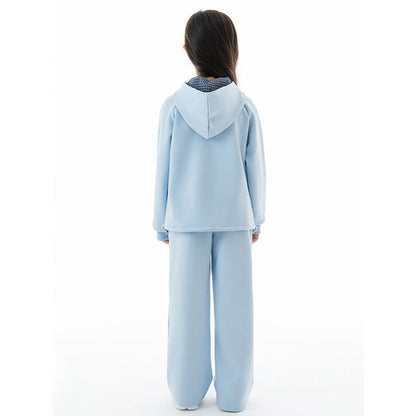 MyKids-USA® Kids Girls Long Sleeves Puppy Pattern Hoodie and Blue Pants Clothing Set