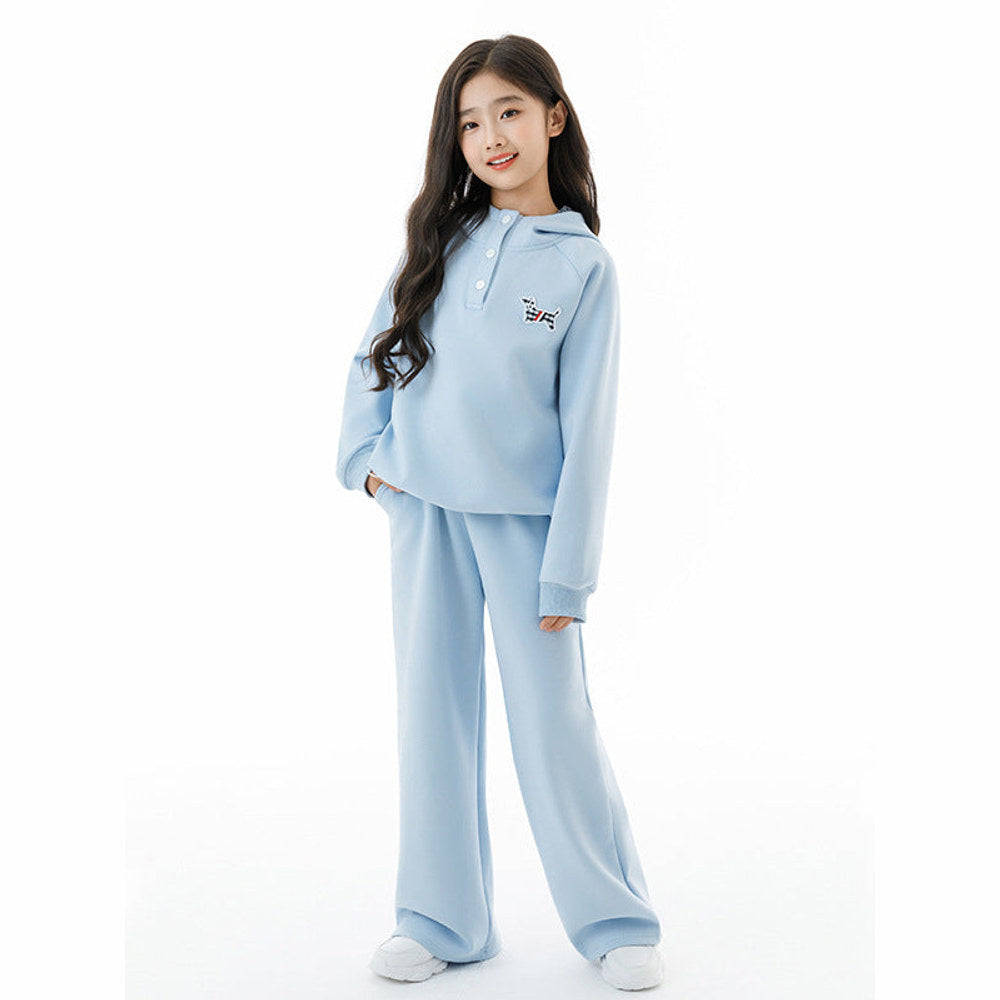 MyKids-USA® Kids Girls Long Sleeves Puppy Pattern Hoodie and Blue Pants Clothing Set