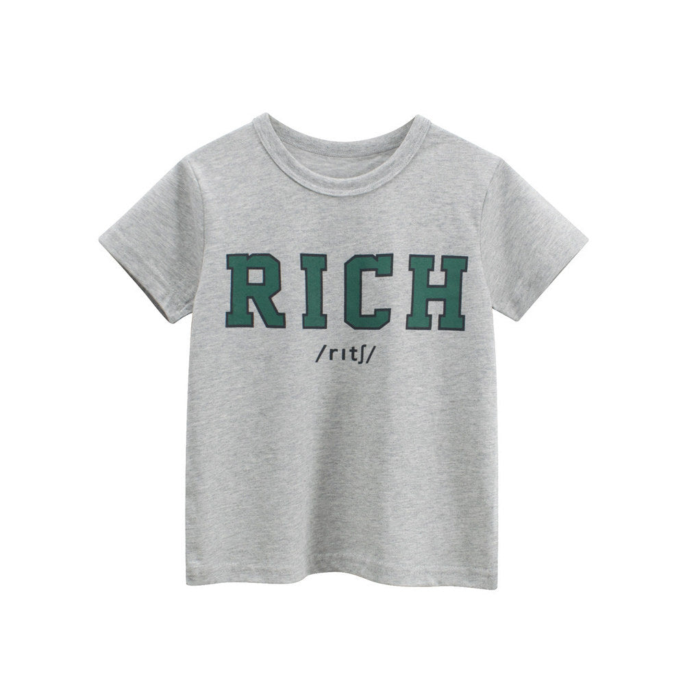 MyKids-USA® Boys’ Letters Pattern T-shirt in European and American Style