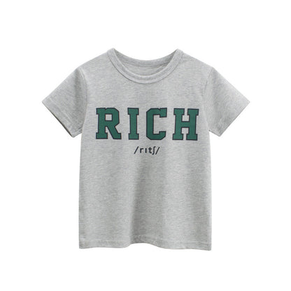 MyKids-USA® Boys’ Letters Pattern T-shirt in European and American Style