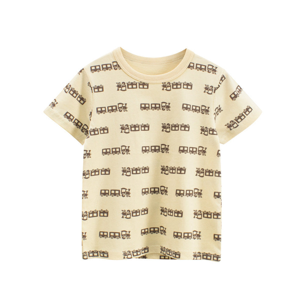 MyKids-USA® Cartoon Trains Pattern T-shirt for Boys