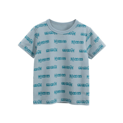 MyKids-USA® Cartoon Trains Pattern T-shirt for Boys