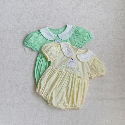 MyKids-USA® Baby Girls Short Sleeves Cartoon Rabbit Pattern Bodysuit