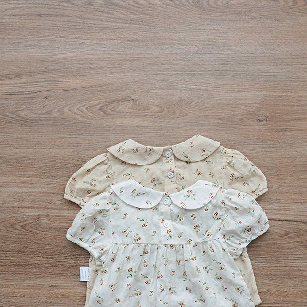 MyKids-USA® Baby Kids Girls Short Sleeves Peter Pan Collar Top and Shorts Floral Clothing Set