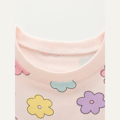 MyKids-USA® Cute Flowers Pattern Short Sleeves Dress for Stylish Girls