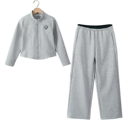MyKids-USA® Kids Girls Long Sleeves Preppy Pattern Coat and Plain Pants Clothing Set
