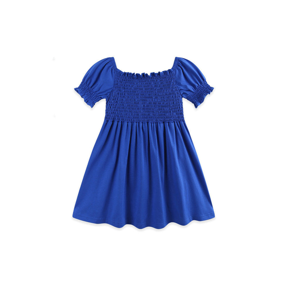Summer Hot Selling Cute Cartoon Pattern Short Sleeves Dress for Stylish Girls