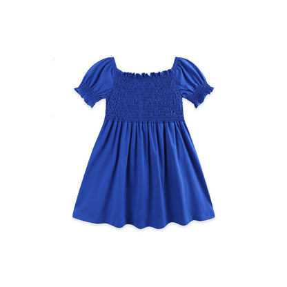 Summer Hot Selling Cute Cartoon Pattern Short Sleeves Dress for Stylish Girls