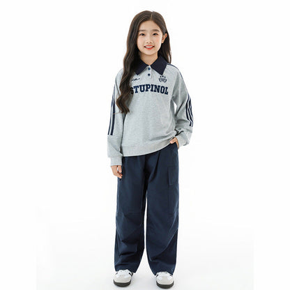 MyKids-USA® Kids Girls Long Sleeves Letters Pattern Sweatshirt and Solid Color Pants