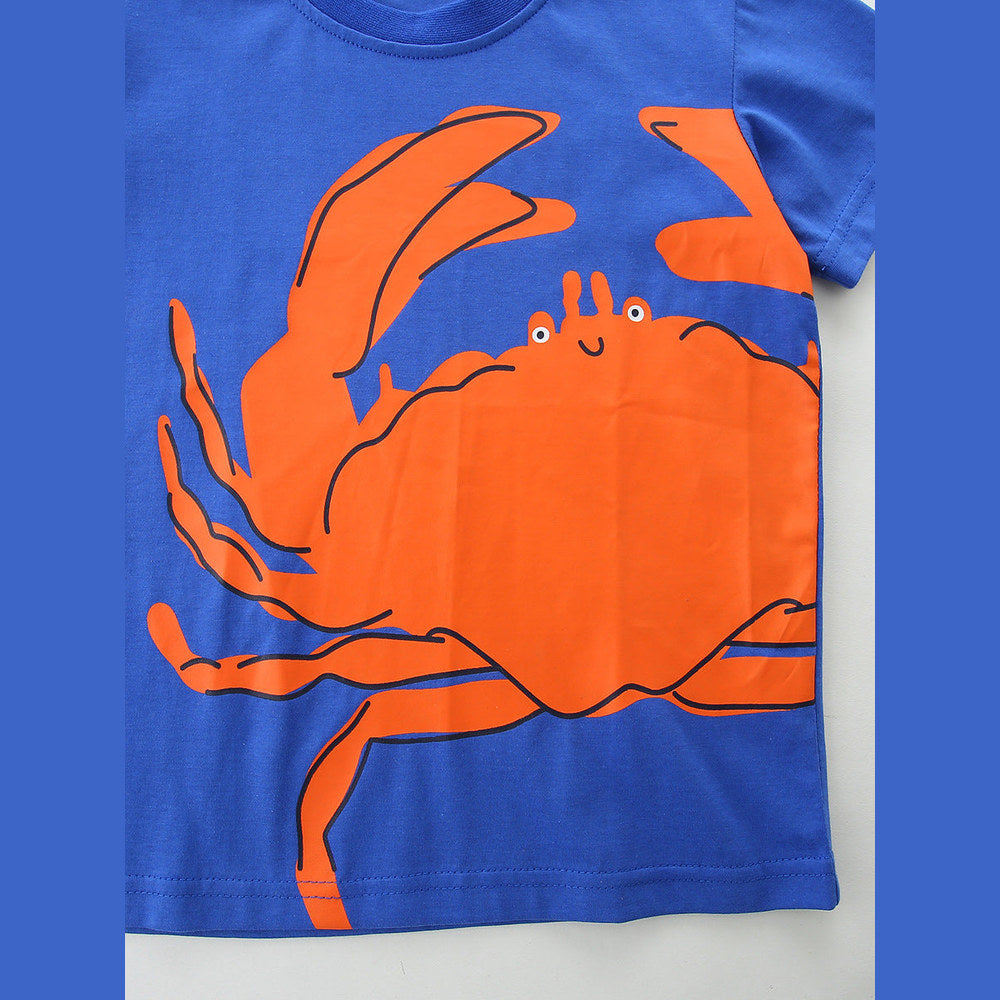 MyKids-USA® Summer Arrival Boys’ Crab Pattern Short Sleeves T-shirt in European and American Style