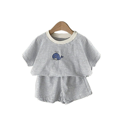 MyKids-USA® Arrival Summer Baby Kids Short Sleeves Striped T-shirt and Shorts Clothing Set