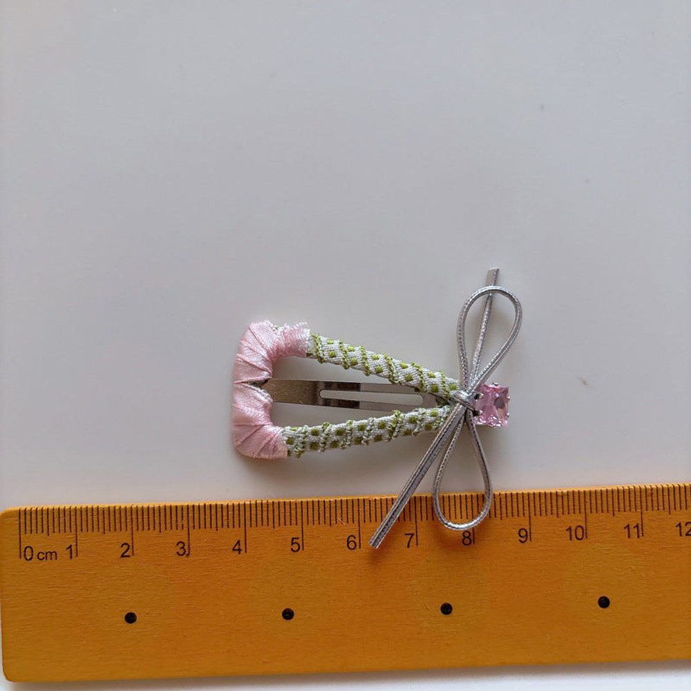 MyKids-USA® Collection of Handmade Fabric Wrapped Triangle Hollow Hair Clips