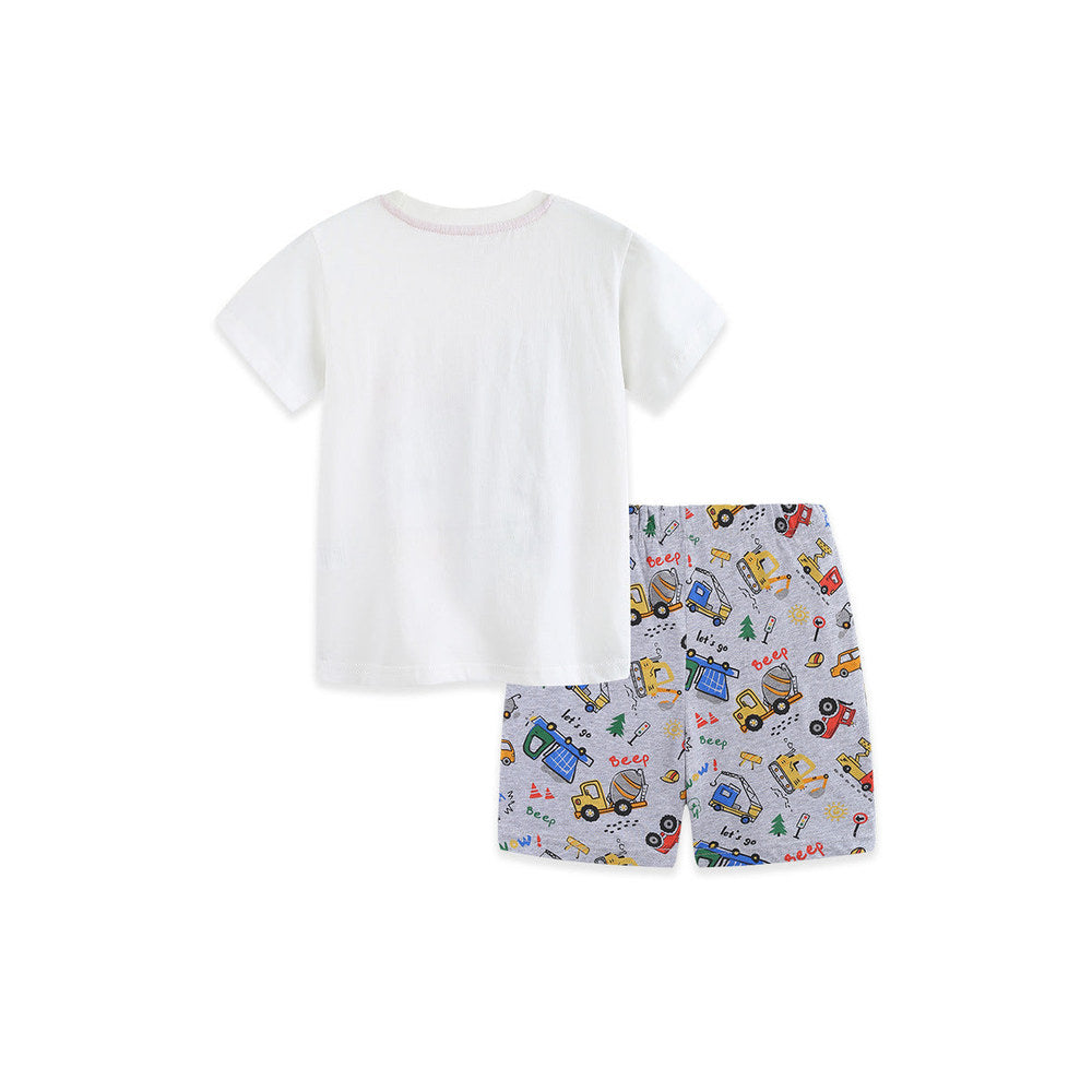 MyKids-USA® Arrival Summer Baby Kids Boys Short Sleeves Cartoon Pattern T-shirt and Shorts Clothing Set
