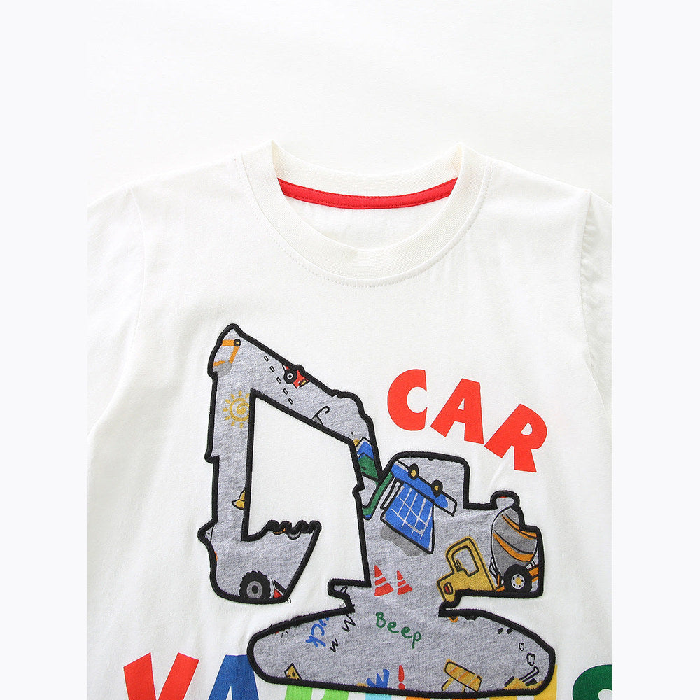 MyKids-USA® Arrival Summer Baby Kids Boys Short Sleeves Cartoon Pattern T-shirt and Shorts Clothing Set