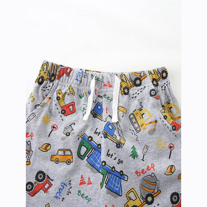 MyKids-USA® Arrival Summer Baby Kids Boys Short Sleeves Cartoon Pattern T-shirt and Shorts Clothing Set