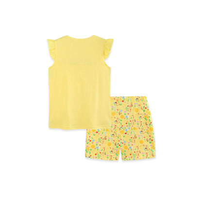 MyKids-USA® Arrival Summer Baby Kids Girls Fly Sleeves Flowers Pattern Vest and Shorts Clothing Set